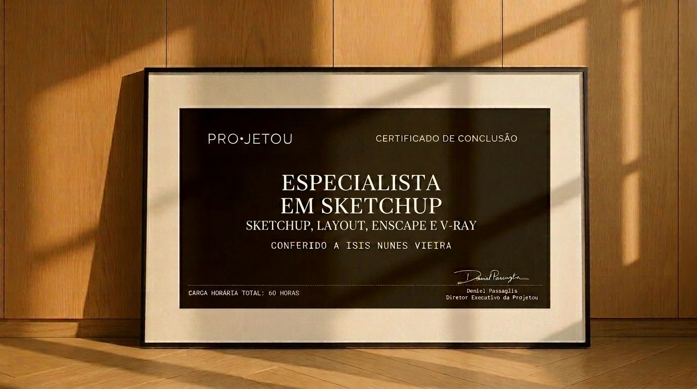 Certificado da Formação Profissional em SketchUp emoldurado