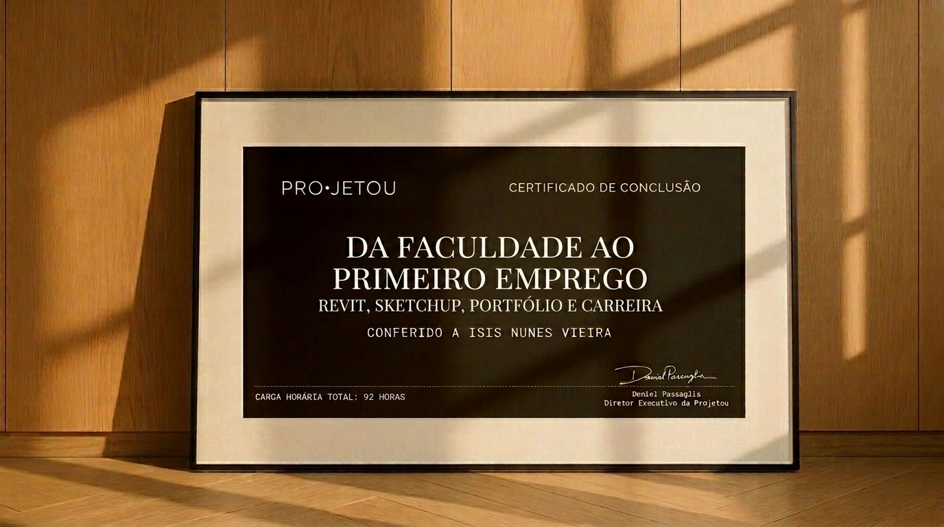 Certificado da Formação Profissional: Da Faculdade ao Primeiro Emprego emoldurado